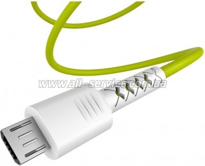 ���� ������ USB 2.0 AM to Micro 5P 1.0m Soft white/lime Pixus (4897058531176)