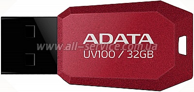 Флешка 32GB ADATA UV100 USB 2.0 Red (AUV100-32G-RRD) Флешка 32GB ADATA UV100 USB 2.0 Red (AUV100-32G-RRD)