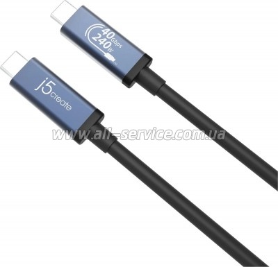 ���� ������ USB-C to USB-C 0.8m USB4 40Gbps 240W 48V/5A 8K60Hz premium J5create (JUC29L08-N)