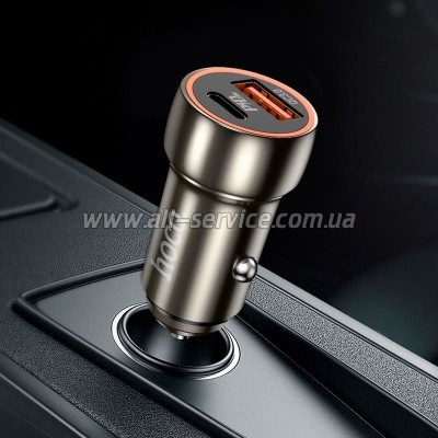 �������� ������� HOCO Z46A Blue whale USB-C PD20W + USB QC3.0 Metal Gray (6931474770332)