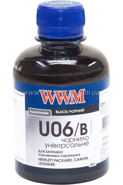Чернила WWM 200г Universal CANON/ HP/ LEXMARK/ XEROX Black (U06/B) Чернила WWM 200г Universal CANON/ HP/ LEXMARK/ XEROX Black (U06/B)