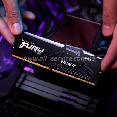     DDR5 64GB 5600 MHz Beast RGB EXPO Black Kingston Fury (ex.HyperX) (KF556C36BBEA-64)
