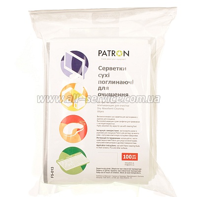 Очищающие салфетки сухие поглощающие PATRON (100 шт) (F5-013) (CS-PN-F5-013-WIPES10) Очищающие салфетки сухие поглощающие PATRON (100 шт) (F5-013) (CS-PN-F5-013-WIPES10)