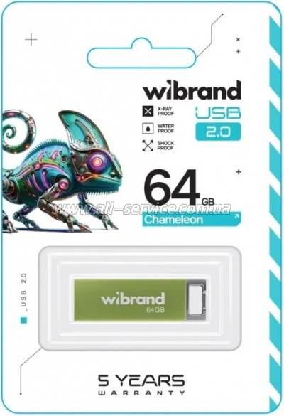  Wibrand 64GB Chameleon Green USB 2.0 (WI2.0/CH64U6LG)