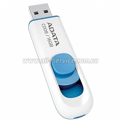  ADATA 16GB C008 White USB 2.0 (AC008-16G-RWE)