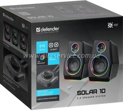   Defender Solar 10 LED Bluetooth USB Black (65940)