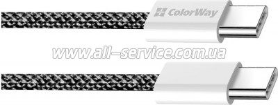 ���� ������ ColorWay USB-C to USB-C 2.0m PD Fast Charging 60W 3.0� black (CW-CBPDCC068-BK)