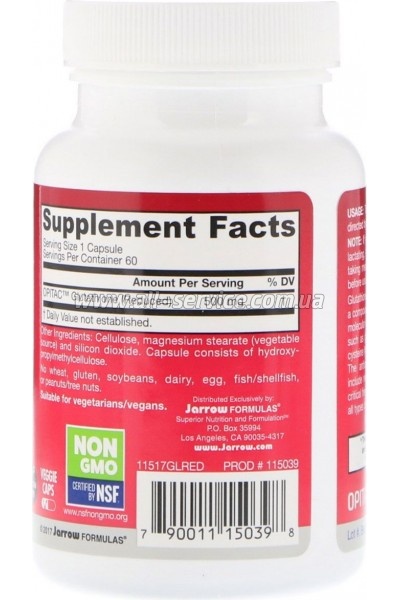 Jarrow Formulas  , 500 , Glutathione Reduced, 60 (JRW-15039)