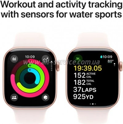 - Apple Watch Series 10 GPS 46mm Rose Gold Aluminium Case with Light Blush Sport Band - S/M (MWWT3QH/A)
