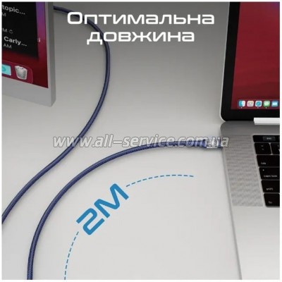 ���� ������ USB-C to USB-C 2.0m Promate (lucidline-cc200.navy)
