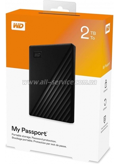  WD 2.5" USB 3.2 Gen 1 2TB My Passport Black (WDBYVG0020BBK-WESN)