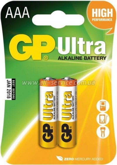  GP AAA LR03 ULTRA Alcaline * 2 (24AU-U2 / 4891199027642)