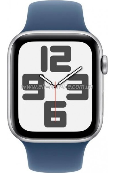 - Apple Watch SE 2024 GPS 44mm Silver Aluminium Case with Denim Sport Band - M/L (MXER3QH/A)