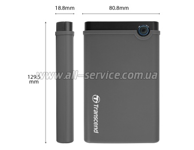  Transcend 2.5" HDD/ SSD USB 3.0 Rubber (TS0GSJ25CK3)