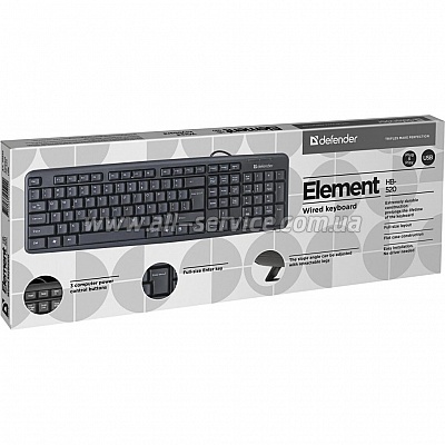  Defender Element HB-520 USB UKR Black (45529)