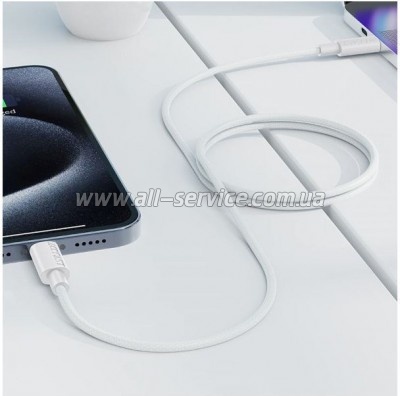 ���� ������ USB-C to USB-C 1.2m 3A white Acefast (6974316284253)