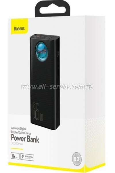   Baseus Amblight Digital Quick 30000mAh 65W, Black (PPLG00101)