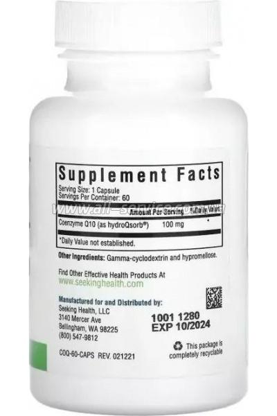 -  Seeking Health  Q10, 100 , Optimal CoQ10, 60   (SKH-52022)