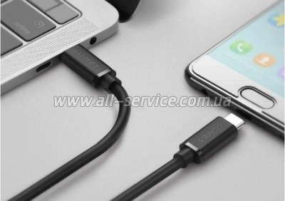 ���� ������ USB-C to USB-C 0.5m US286 3A Black Ugreen (50996)