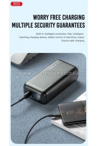   XO 30000mAh, PD/20W, QC/22.5W, black (PR200_Black)