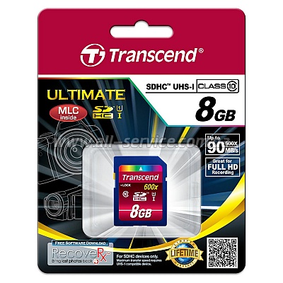   8GB Transcend SDHC Class 10 Ultra High Speed 1 (TS8GSDHC10U1)