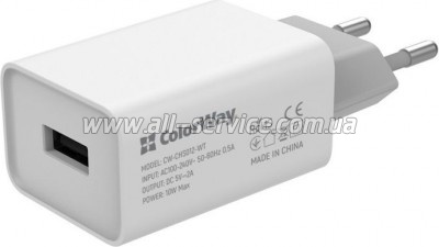   Colorway 1USB AUTO ID 2A 10W (CW-CHS012-WT)