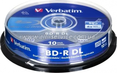 ���� Verbatim BD-R 50GB 6x Blu-Ray 10�� (43746)