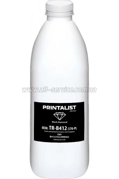 Тонер PRINTALIST OKI B412/ 432/ MB462 бутль 370г (TR-B412-370-PL) Тонер PRINTALIST OKI B412/ 432/ MB462 бутль 370г (TR-B412-370-PL)