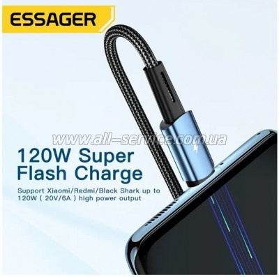 ���� ������ USB 2.0 AM to USB-C 1.0m 120W blue Essager (EXC120-CG03-P)