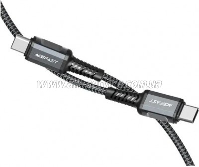 ���� ������ USB-C to USB-C 1.2m 3A nylon black Acefast (6974316280521)