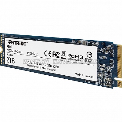 SSD  Patriot M.2 NVMe PCIe 3.0 x4 128GB 2280 P300 (P300P128GM28)