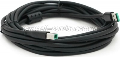 ������ ��� �������� USB 2.0 AM/BM 5.0m ferrite black VEGGIEG (V-U207)