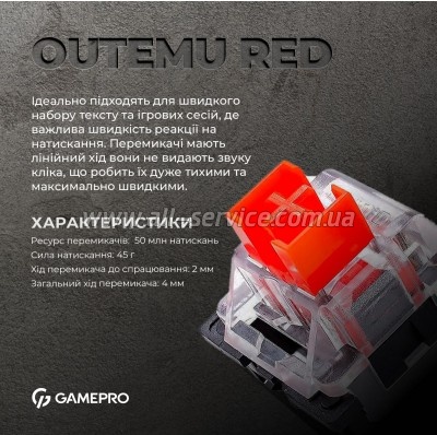  GamePro MK160B Hot-Swap Red Swich RGB USB UA Black (MK160B)