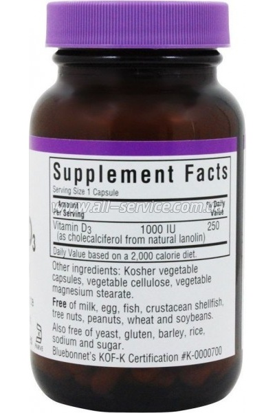  Bluebonnet Nutrition  D3 1000IU, 100   (BLB-00308)