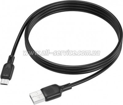 ���� ������ USB 2.0 AM to Micro 5P 1.0m silicone black BOROFONE (6941991115417)
