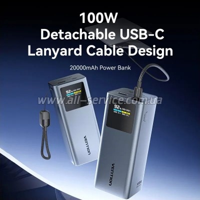������� ������������� Vention 20000mAh PD 100W Gray (FKCH0)
