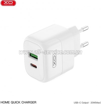 �������� ������� XO 1xUSB QC3.0 + 1xUSB-C PD 20W (XO-QC37)