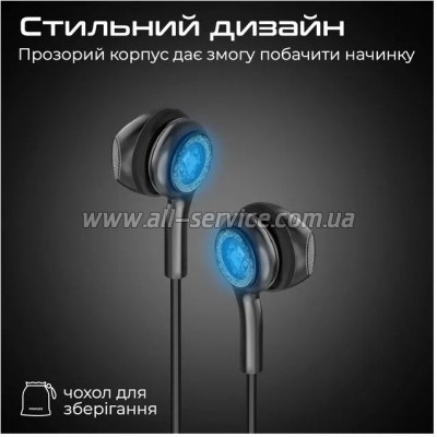  Promate LumiBuds-C Black (lumibuds-c.black)