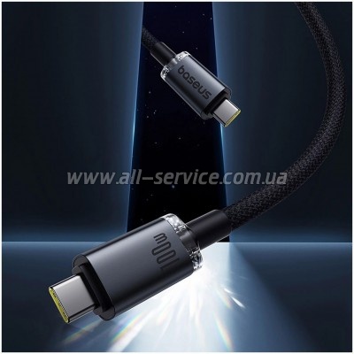 ���� ������ USB-C to USB-C 1.5m 100W USB3.2 20Gb black Baseus (P10318204111-00)
