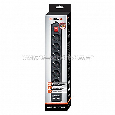   REAL-EL REAL-EL RS-6 PROTECT USB 5m black (EL122300018)