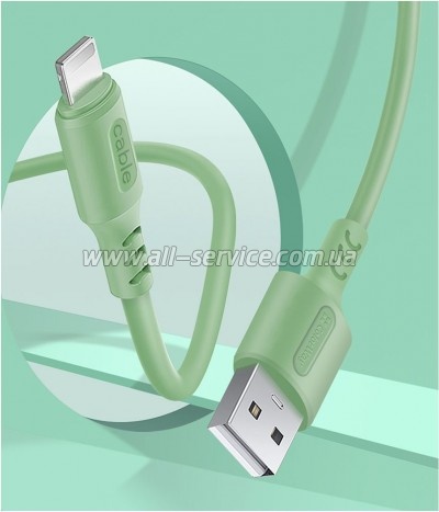 ���� ������ USB 2.0 AM to USB-C 1.0m soft silicone green ColorWay (CW-CBUC042-GR)