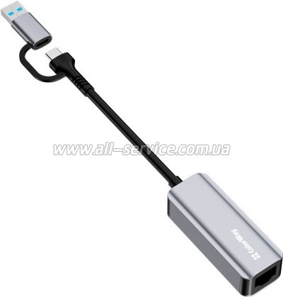 ������� USB-C + USB A to RJ45 Ethernet 1000Mbps ColorWay (CW-AD-CRG)