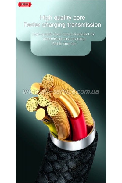 ���� ������ USB 2.0 AM to USB-C 1.0m braided black XO (NB235_C_Black)