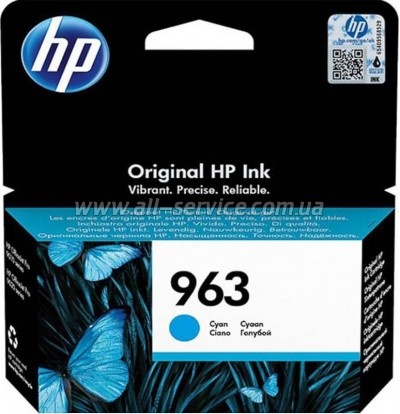  HP 963 Officejet Pro 9010/ 9013/ 9020/ 9023 Cyan (3JA23AE)