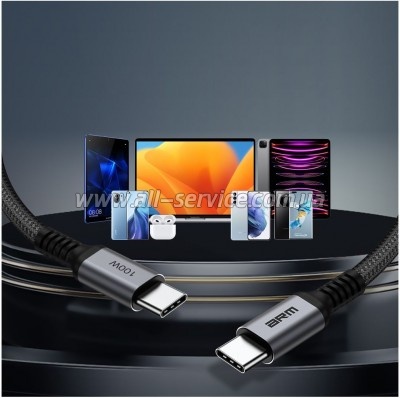 ���� ������ USB-C to USB-C 1.0m PD 100W black-grey Armorstandart (ARM69370)