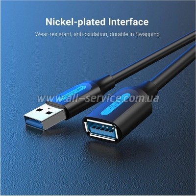 ���� ������ USB 2.0 AM/AF 1.5m black VENTION (CBIBG)