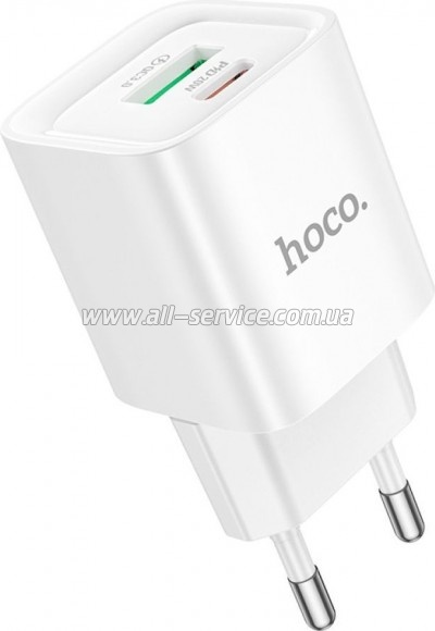 �������� ������� HOCO C147A 1xUSB-C PD20W + 1xUSB QC3.0 White (6942007630276)