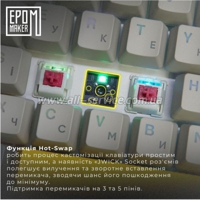  Epomaker EP64 60 Mulan Switch Hot-Swap RGB Wireless/Bluetooth/USB UA Black (EP64-B-M)