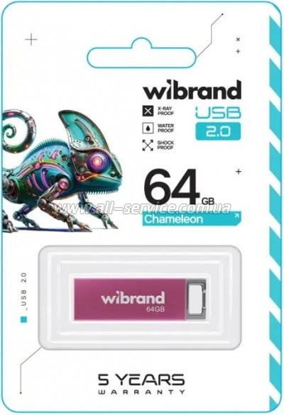  Wibrand 64GB Chameleon Pink USB 2.0 (WI2.0/CH64U6P)