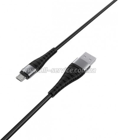 ���� ������ USB 2.0 AM to Micro 5P 1.0m 2.4A nylon BX32 black BOROFONE (6931474710437)